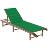 Image de Chaise Longue De Jardin Avec Coussin Bambou Vidaxl
