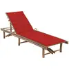 Image de Chaise Longue De Jardin Avec Coussin Bambou Vidaxl