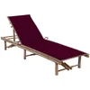 Image de Chaise Longue De Jardin Avec Coussin Bambou Vidaxl