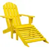 Image de Chaise De Jardin Adirondack Avec Pouf Bois De Sapin Jaune Vidaxl