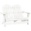 Image de Chaise De Jardin Adirondack 2 Places Bois De Sapin Massif Blanc Vidaxl