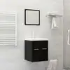 Image de Ensemble De Meubles De Salle De Bain 2 Pcs Noir Aggloméré Vidaxl