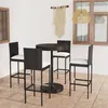 Image de Ensemble de bar de jardin - VIDAXL - Noir - Résine tressée - Acier enduit de poudre - Coussins