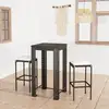 Image de Ensemble De Bar De Jardin 3 Pcs Et Coussins Résine Tressée Noir Vidaxl