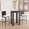 Image de Ensemble De Bar D'extérieur 3 Pcs Coussins Résine Tressée Noir Vidaxl