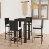 Image de Ensemble De Bar D'extérieur 5 Pcs Coussins Résine Tressée Noir Vidaxl