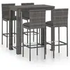 Image de Vidaxl ensemble de bar de jardin 5 pcs et coussins résine tressée gris