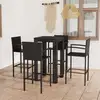 Image de Ensemble De Bar D'extérieur 5 Pcs Accoudoir Résine Tressée Noir Vidaxl