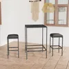 Image de Ensemble De Bar De Jardin 3 Pcs Et Coussins Résine Tressée Gris Vidaxl