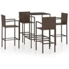 Image de Ensemble De Bar De Jardin 5 Pcs Résine Tressée Marron Vidaxl