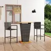 Image de Ensemble De Bar De Jardin 3 Pcs Gris Vidaxl