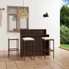 Image de Ensemble De Bar De Jardin Avec Coussins 4 Pcs Marron Vidaxl
