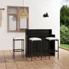 Image de Ensemble De Bar De Jardin Avec Coussins 4 Pcs Noir Vidaxl