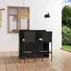Image de Ensemble De Bar De Jardin Avec Coussins 3 Pcs Noir Vidaxl