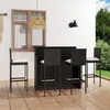 Image de Ensemble De Bar De Jardin Avec Coussins 5 Pcs Noir Vidaxl