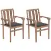 Image de Chaises De Jardin Lot De 2 Et Coussins Anthracite Bois De Teck Vidaxl