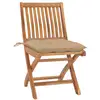 Image de Vidaxl chaises de jardin lot de 2 et coussins beige bois teck massif