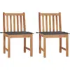 Image de Chaises De Jardin Lot De 2 Avec Coussins Bois De Teck Massif Vidaxl
