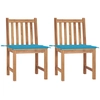 Image de Chaises De Jardin Lot De 2 Avec Coussins Bois De Teck Massif Vidaxl