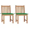 Image de Chaises De Jardin Lot De 2 Avec Coussins Bois De Teck Massif Vidaxl