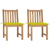 Image de Chaises De Jardin Lot De 2 Avec Coussins Bois De Teck Massif Vidaxl