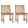 Image de Chaises De Jardin Lot De 2 Avec Coussins Bois De Teck Massif Vidaxl