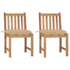 Image de Chaises De Jardin Lot De 2 Avec Coussins Bois De Teck Massif Vidaxl