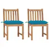 Image de Chaises De Jardin Lot De 2 Avec Coussins Bois De Teck Massif Vidaxl