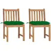 Image de Chaises De Jardin Lot De 2 Avec Coussins Bois De Teck Massif Vidaxl