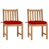 Image de Chaises De Jardin Lot De 2 Avec Coussins Bois De Teck Massif Vidaxl