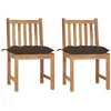 Image de Chaises De Jardin Lot De 2 Avec Coussins Bois De Teck Massif Vidaxl