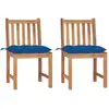 Image de Chaises De Jardin Lot De 2 Avec Coussins Bois De Teck Massif Vidaxl