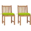 Image de Chaises De Jardin Lot De 2 Avec Coussins Bois De Teck Massif Vidaxl
