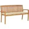 Image de Banc De Jardin Empilable Et Coussin 159 Cm Bois De Teck Massif Vidaxl