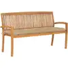 Image de Banc De Jardin Empilable Et Coussin 159 Cm Bois De Teck Massif Vidaxl