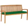 Image de Banc De Jardin Empilable Et Coussin 159 Cm Bois De Teck Massif Vidaxl