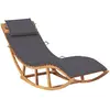 Image de Chaise Longue À Bascule Avec Coussin Bois De Teck Solide Vidaxl