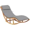 Image de Chaise Longue À Bascule Avec Coussin Bois De Teck Solide Vidaxl