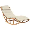 Image de Chaise Longue À Bascule Avec Coussin Bois De Teck Solide Vidaxl