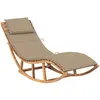Image de Chaise Longue À Bascule Avec Coussin Bois De Teck Solide Vidaxl