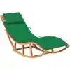 Image de Chaise Longue À Bascule Avec Coussin Bois De Teck Solide Vidaxl