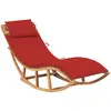 Image de Chaise Longue À Bascule Avec Coussin Bois De Teck Solide Vidaxl