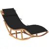 Image de Chaise Longue À Bascule Avec Coussin Bois De Teck Solide Vidaxl