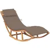 Image de Chaise Longue À Bascule Avec Coussin Bois De Teck Solide Vidaxl
