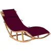 Image de Chaise Longue À Bascule Avec Coussin Bois De Teck Solide Vidaxl