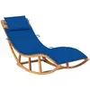 Image de Chaise Longue À Bascule Avec Coussin Bois De Teck Solide Vidaxl