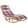 Image de Chaise Longue À Bascule Avec Coussin Bois De Teck Solide Vidaxl
