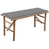 Image de Banc De Jardin Pliable Avec Coussin 118 Cm Bambou Vidaxl