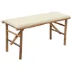 Image de Banc De Jardin Pliable Avec Coussin 118 Cm Bambou Vidaxl