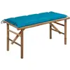 Image de Banc De Jardin Pliable Avec Coussin 118 Cm Bambou Vidaxl